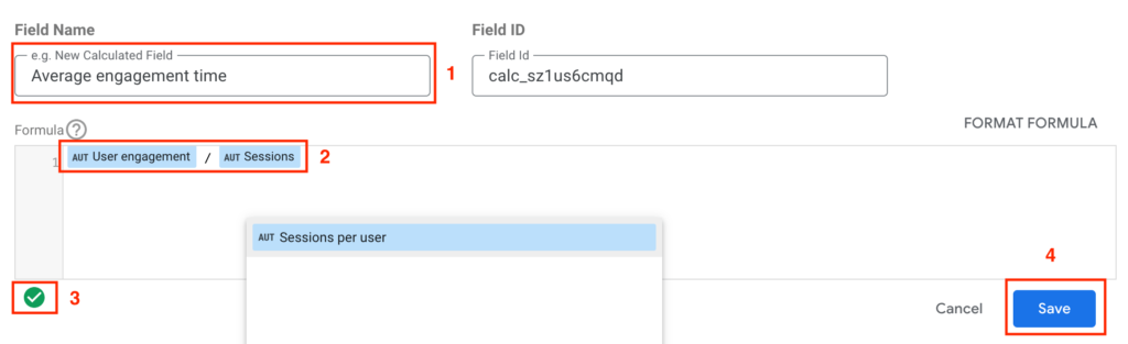 input a name and a formula