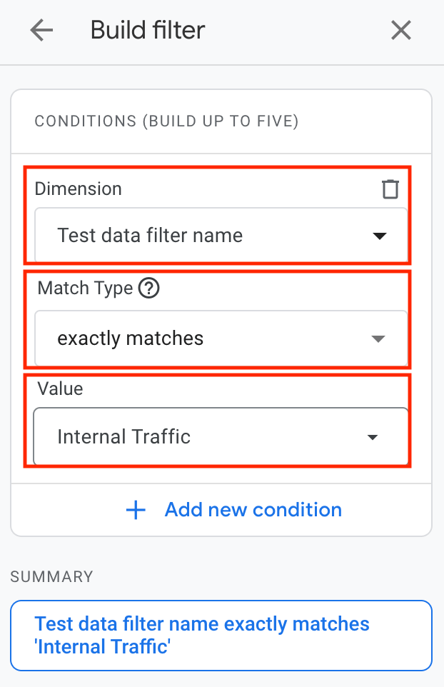 temporary filter to test Internal Traffic